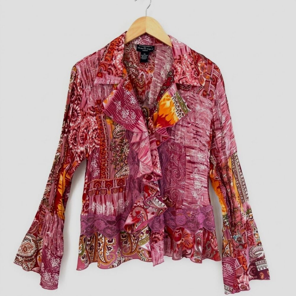 Separates by NY City Designs Fairy Patchwork Button Y2K Fairy Whimsical Blouse